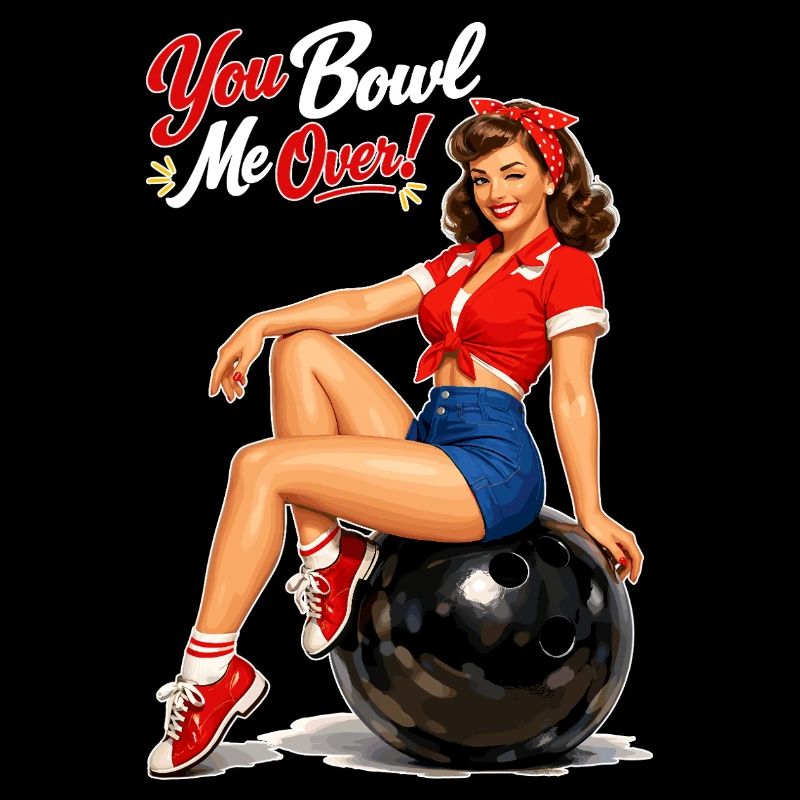 Pin-up rétro de bowling : Tu me renverses !