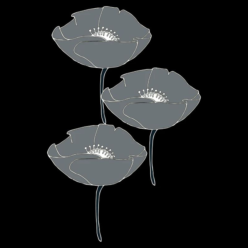 mohnblumen grau