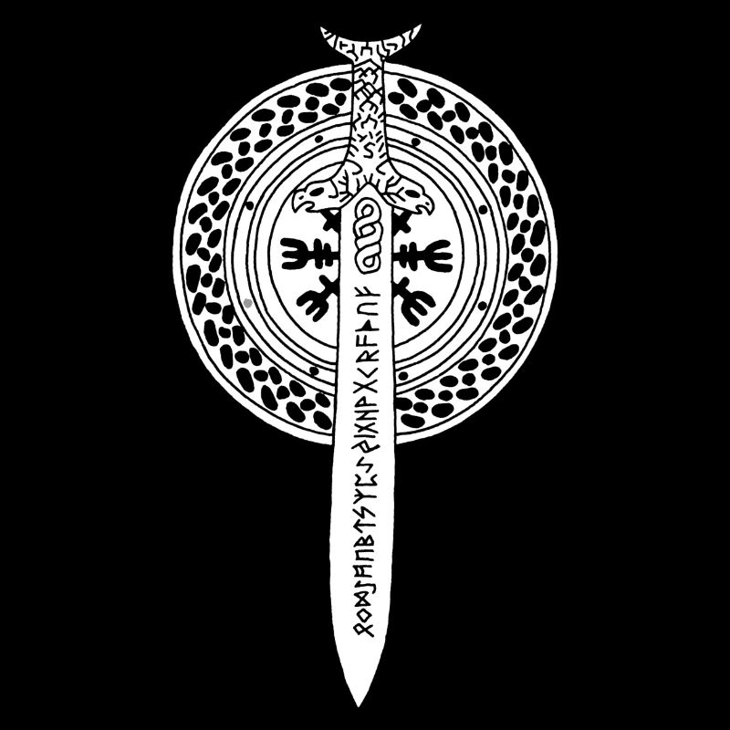 épée et bouclier viking (blanc)