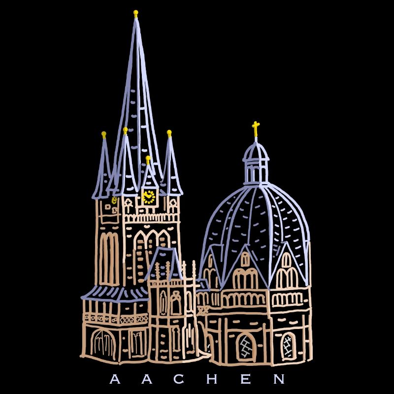 Aachen Cathedral, hand-drawn