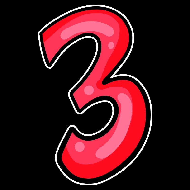 Drei - 3 - Nummer 3 - Zahl 3