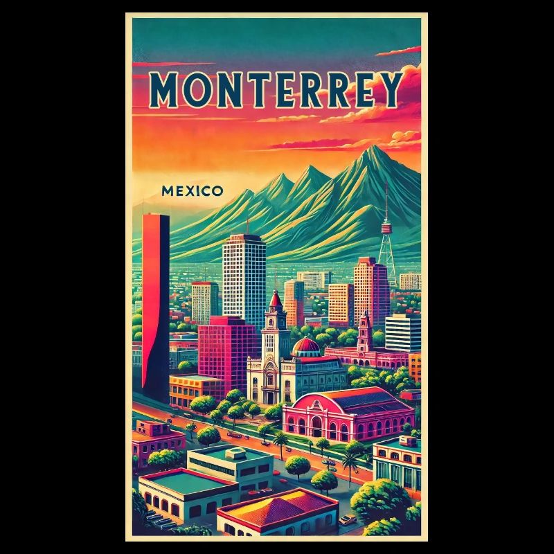 Monterrey Mexiko Retro Design