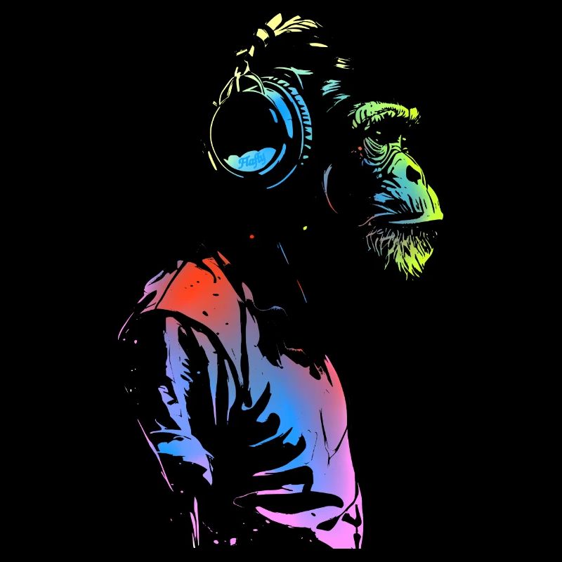 Singe avec des écouteurs 🎧