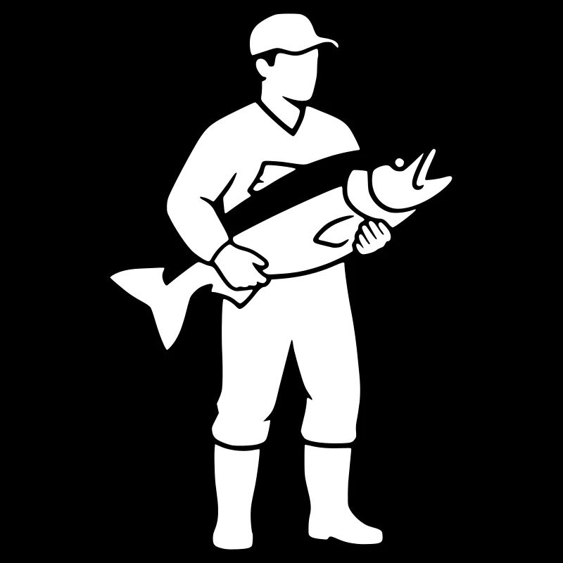 Fierté de pêcheur : silhouette classique de pêcheur