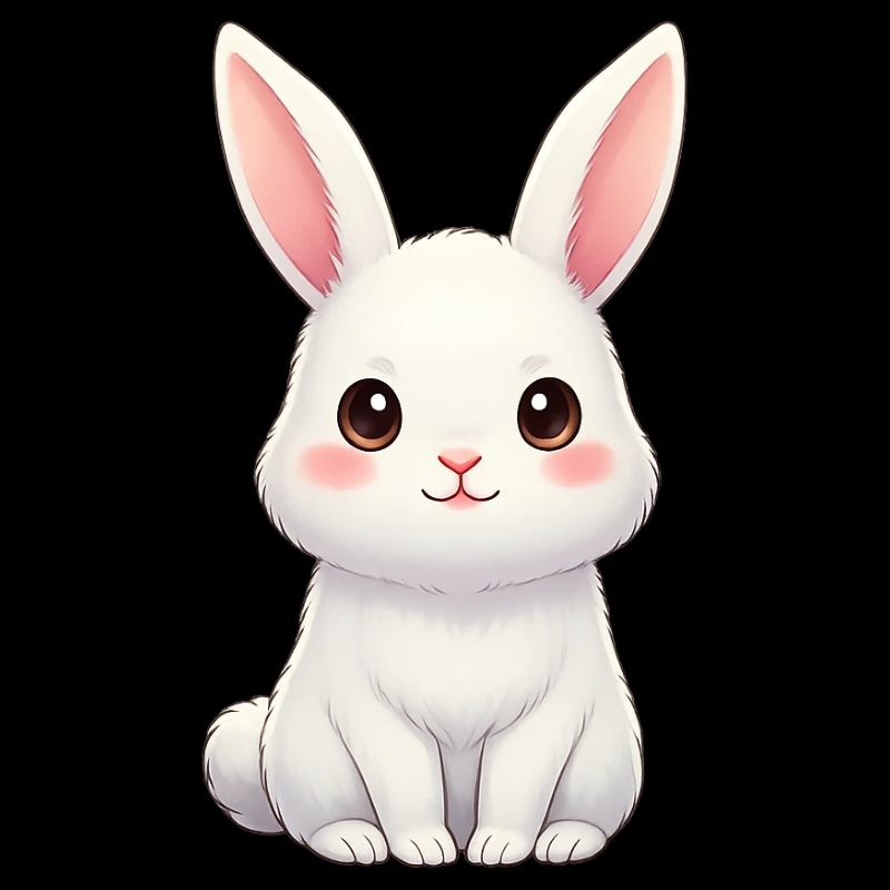 White rabbit with pink ears