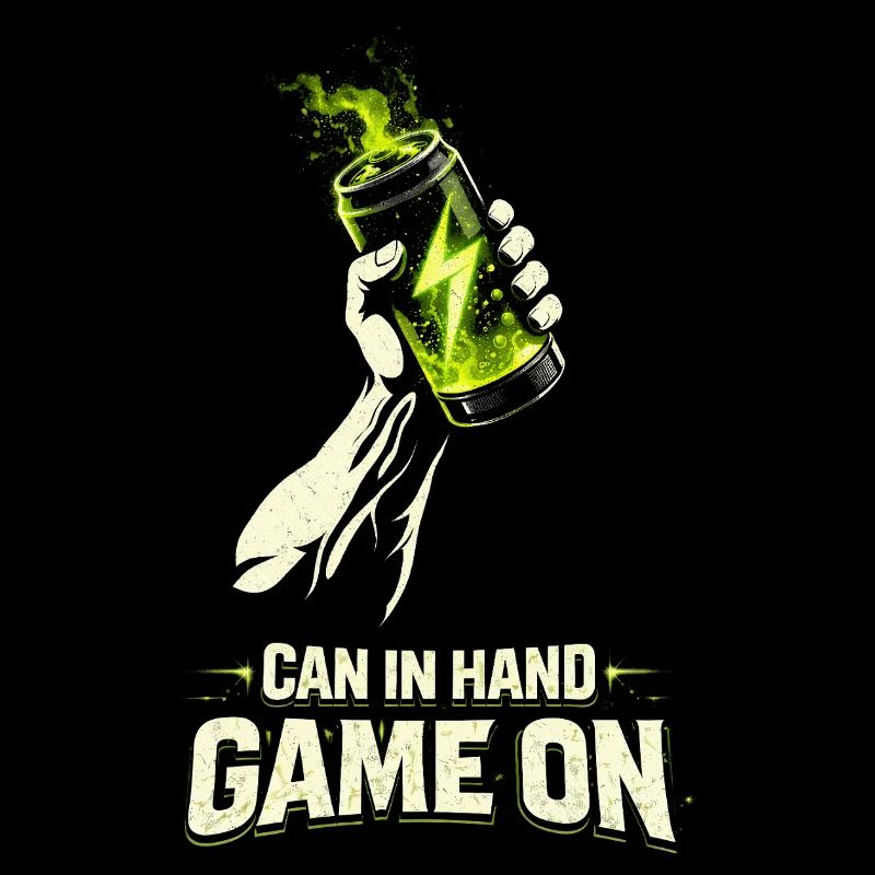 Energy Drink Can In Hand Game On