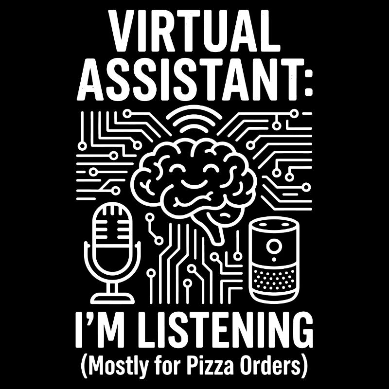Assistant virtuel J’écoute de l’humour de pizza