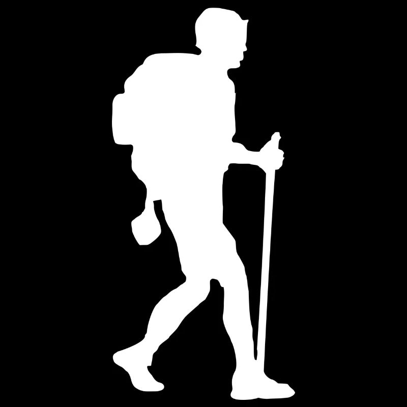 Wanderer Backpacker weiß