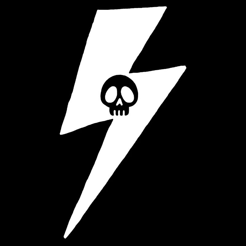 Crâne et éclair blanc