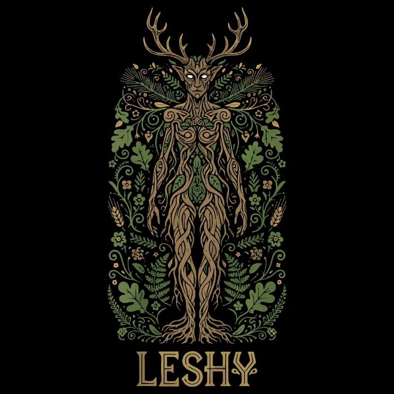 Leshy-Kunst des slavischen Waldes