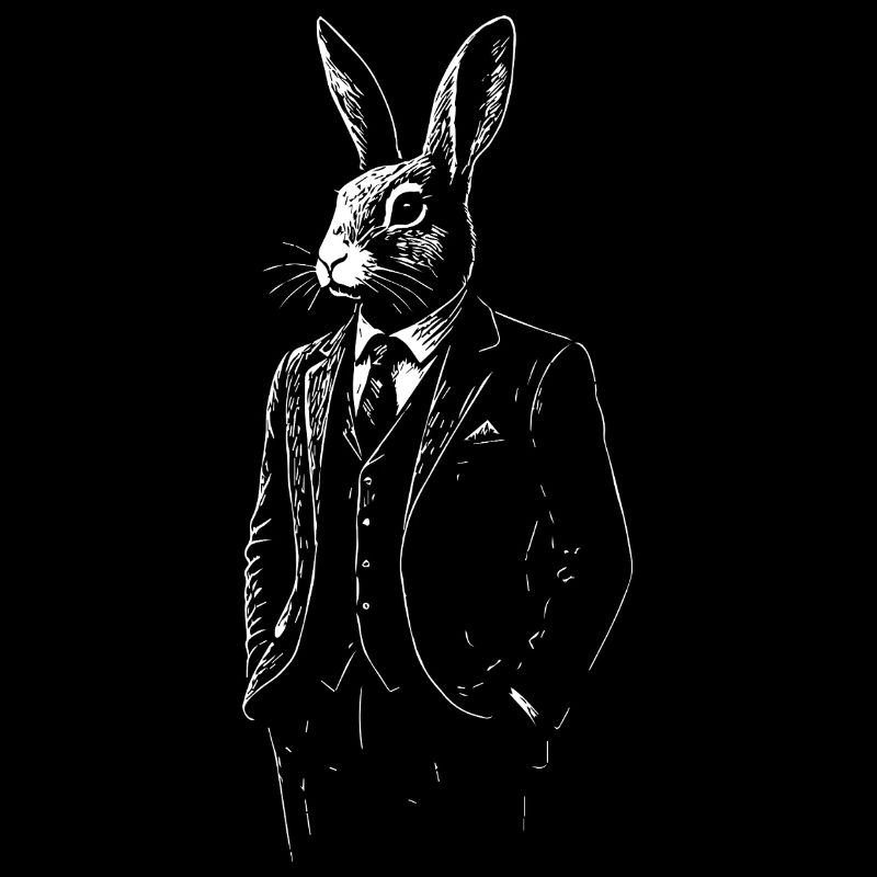 Dapper Rabbit en costume sur mesure