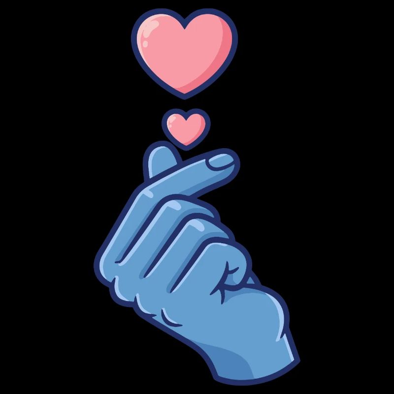 Kpop Musique coréenne Doigts mignons Cœur Amour Corée