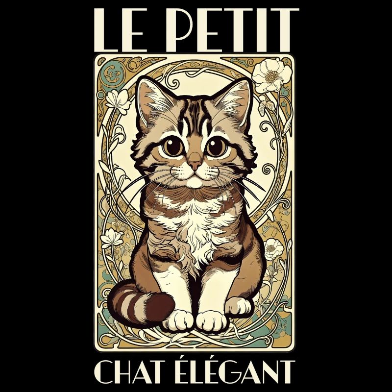 Le Petit Chat Élégant – Jugendstil Katze