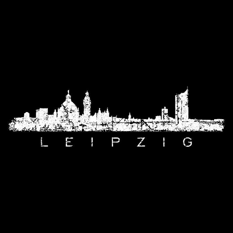 Leipzig Skyline Panorama (Vintage/Weiß)