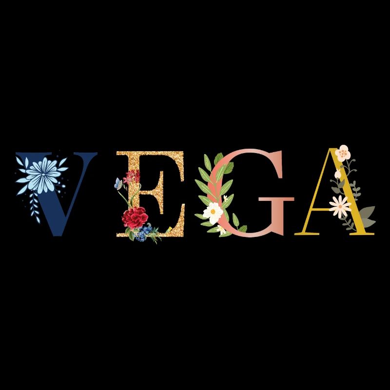 Art du nom VIGA avec fleurs brodées