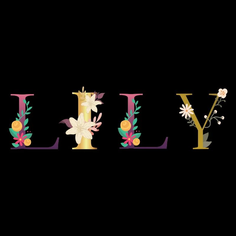 Nom de LILY décoré de fleurs