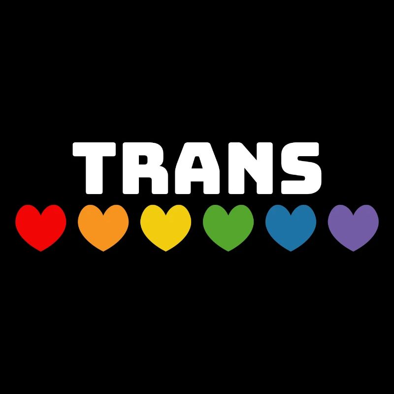 Cœur arc-en-ciel trans blanc