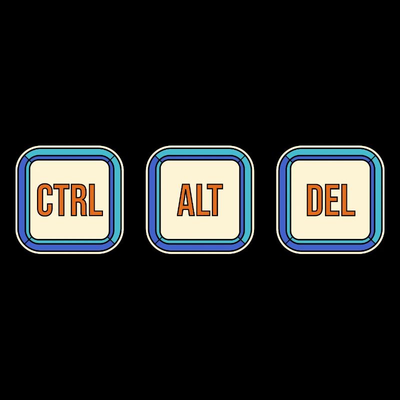 Retro Keyboard Keys CTRL ALT DEL