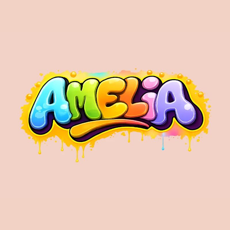 Graffiti Amelia Name Gift Ideal Printable su