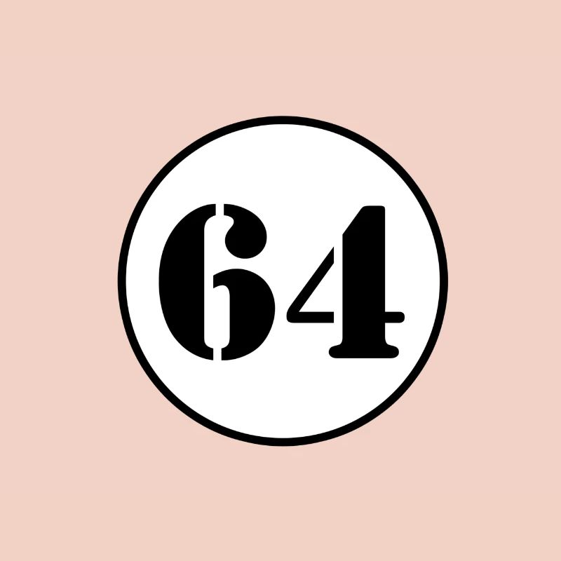 NUMMER 64 Vierundsechzig Geburtstag Geschenk