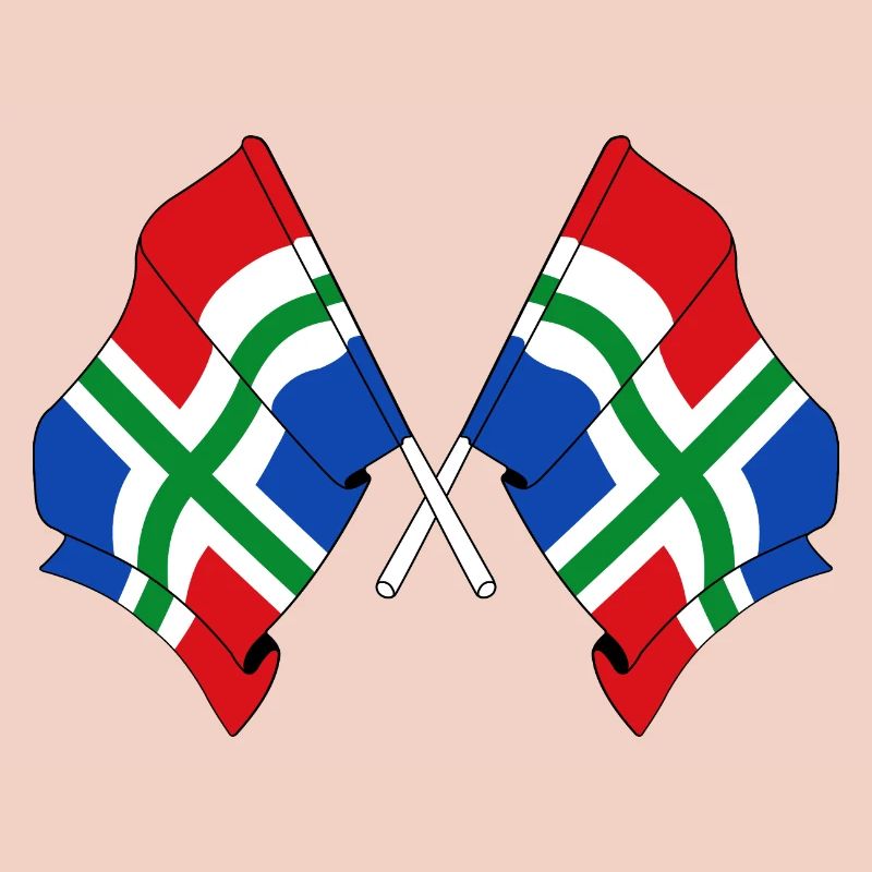 Deux drapeaux de la province de Groningen