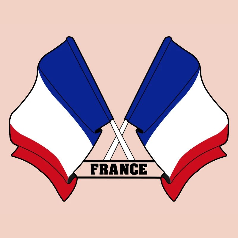 Drapeau français croisé