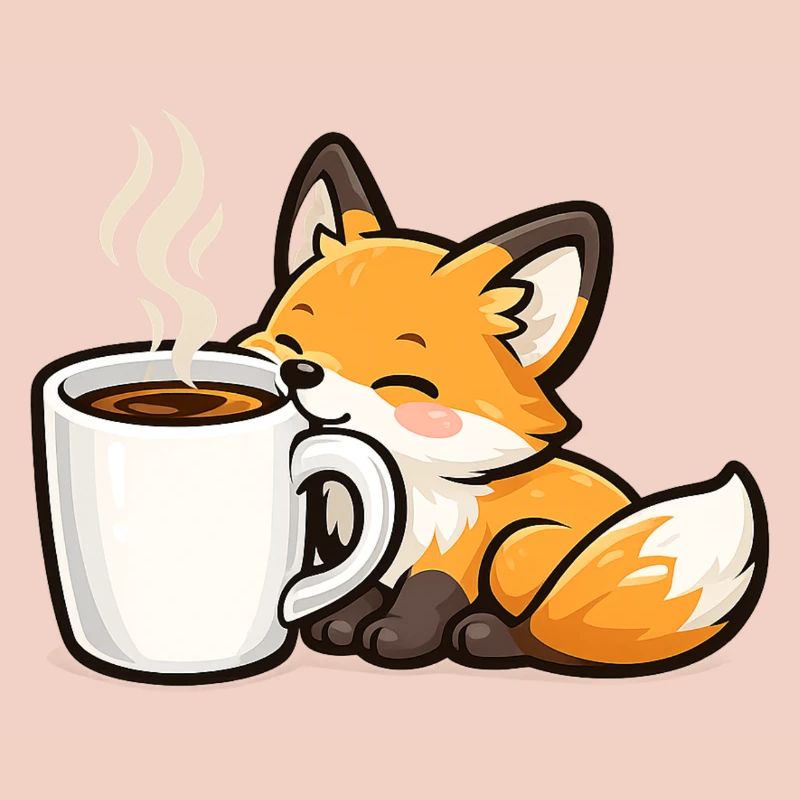 Kuschelfuchs mit Kaffee