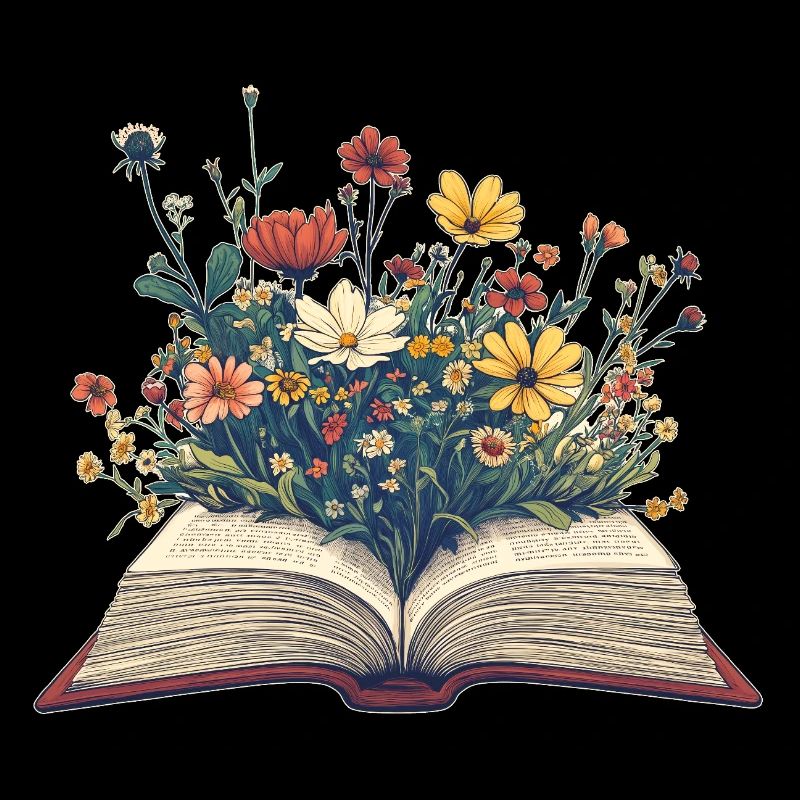 Buch mit Blumen