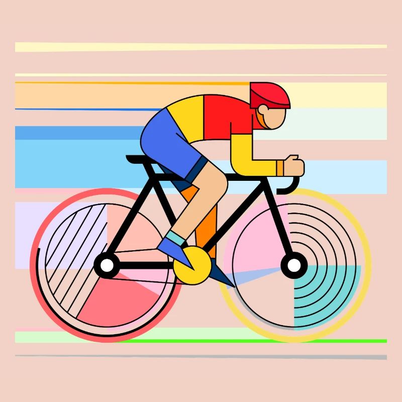 Icône cycliste colorée