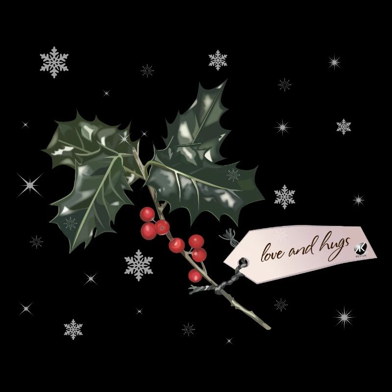 Sprig Christmas Holly with red berries