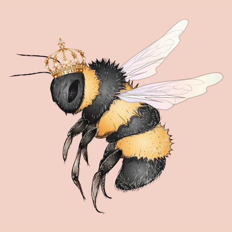 Dessin d’un bourdon volant avec couronne