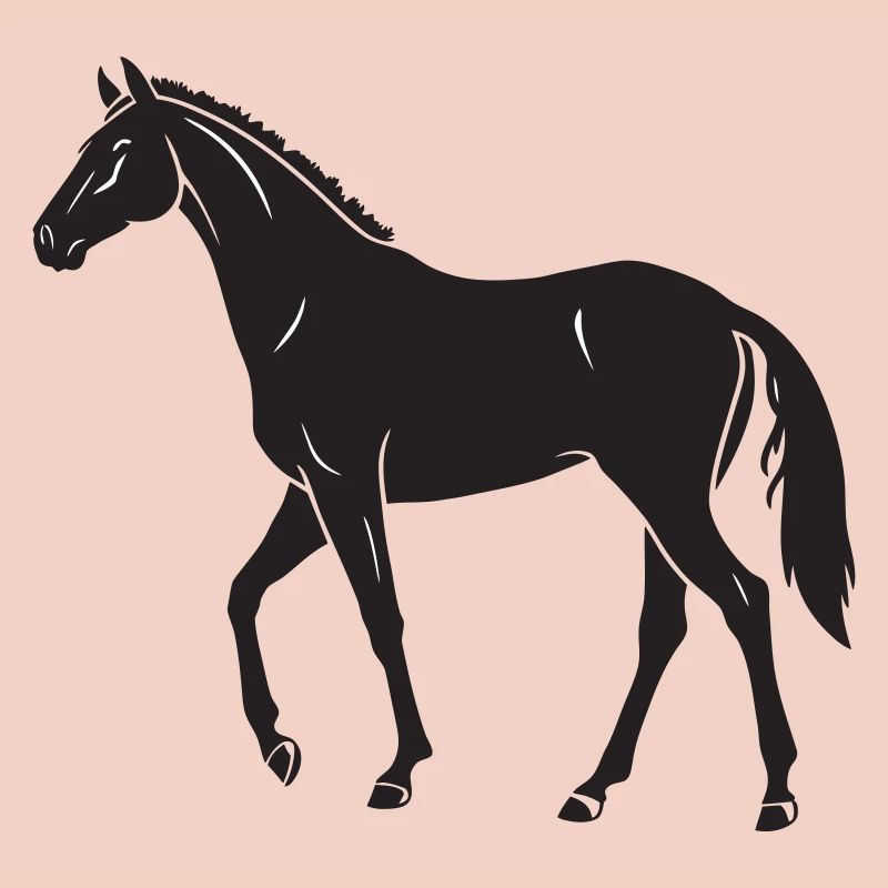 Conception élégante de la silhouette du cheval noir
