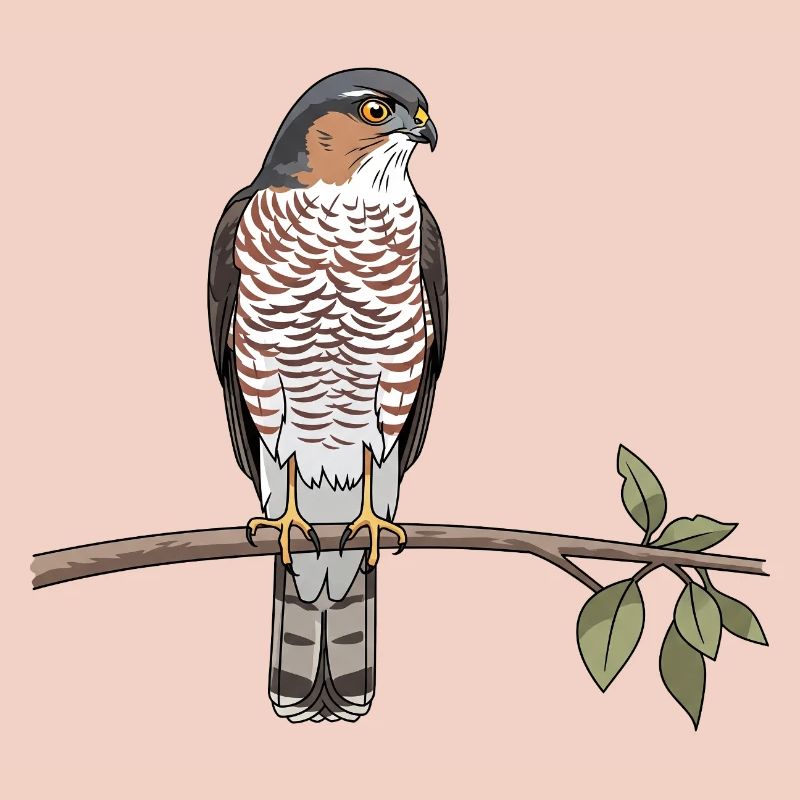 Épervier d'Europe, oiseau de proie