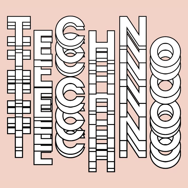 Futuristic Techno Typography Design