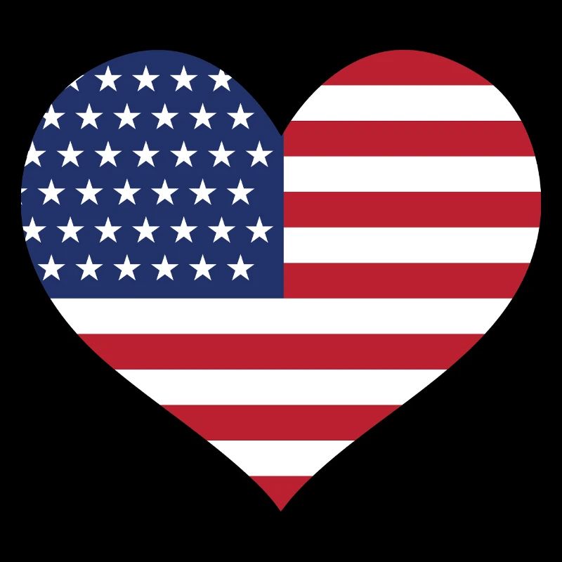 Drapeau des États-Unis en forme de cœur