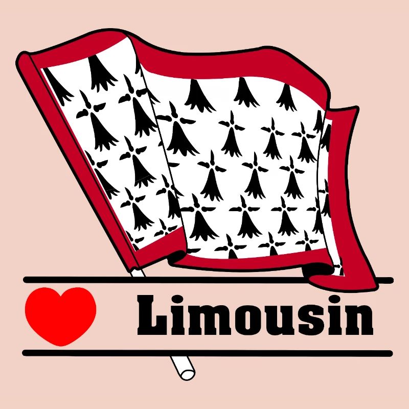 Limousin-Flagge mit Herz