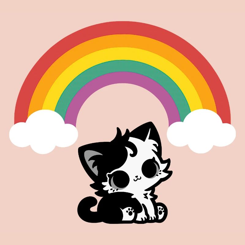 Goth Katze unterm Regenbogen Motiv