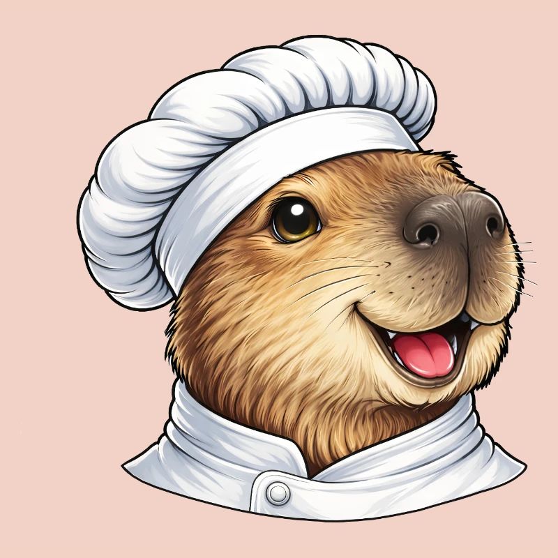 Dessin animé mignon du Chef Capybara