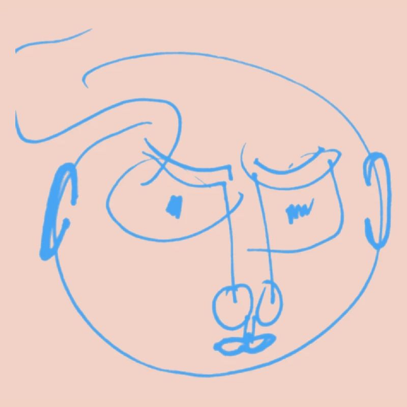 Blaue Linien-Porträt-Doodle