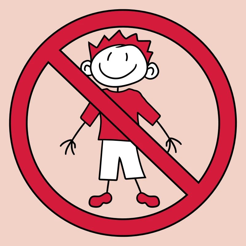 forbidden sign zone no child painted scribble com