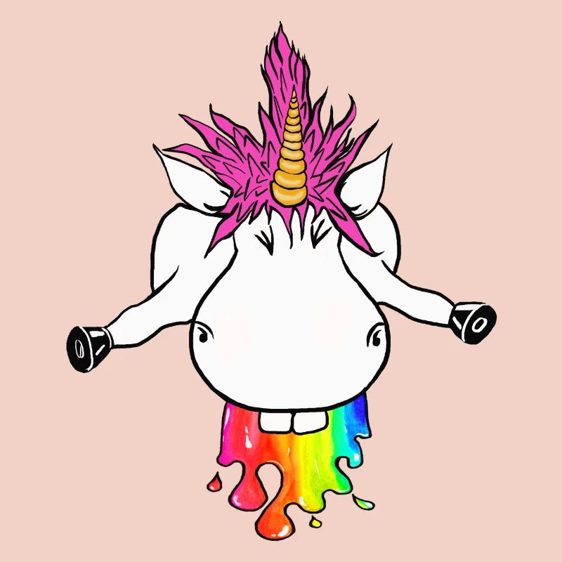 Licorne arc-en-ciel Éclaboussure de couleur Arc-en-ciel Vomir