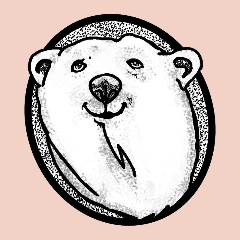 Schmunzelnder Eisbär