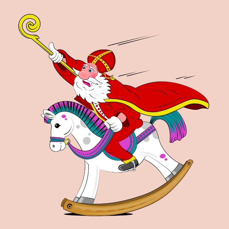 Sinterklaas on Rocking Horse