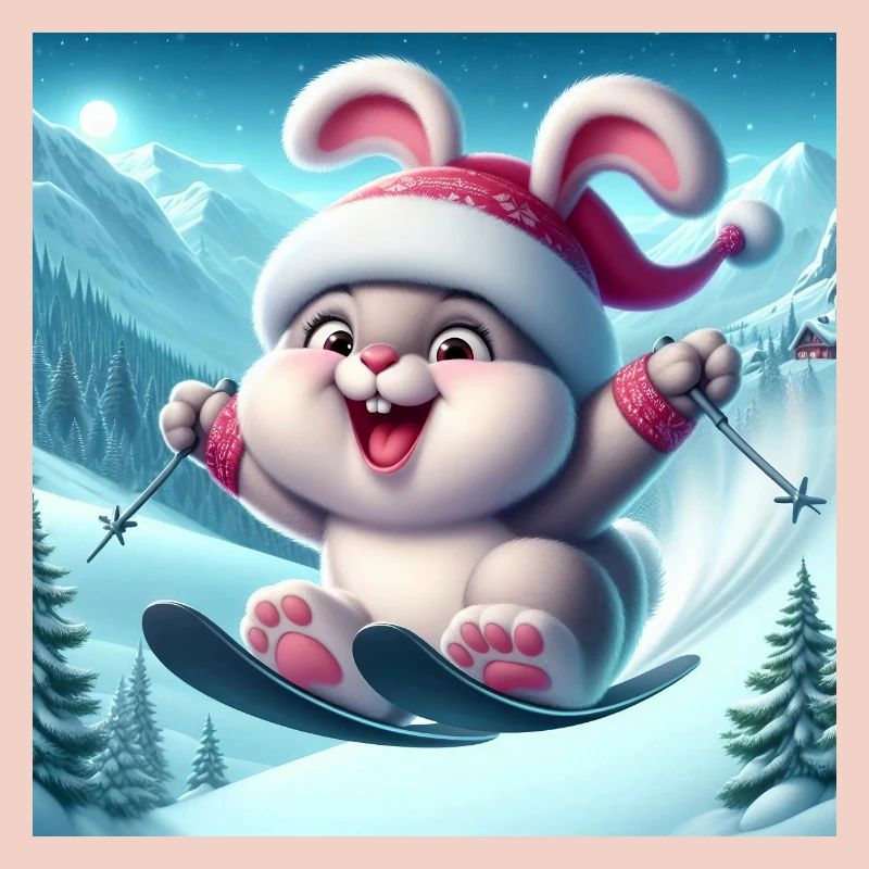 Hasenspringen Ski Weihnachten