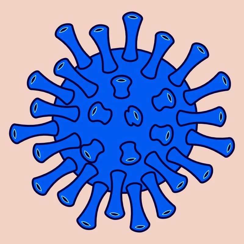 Blue Covid Molecule Illustration