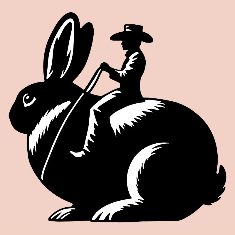 Rabbit Rider (only design - no outline, 2-Color)