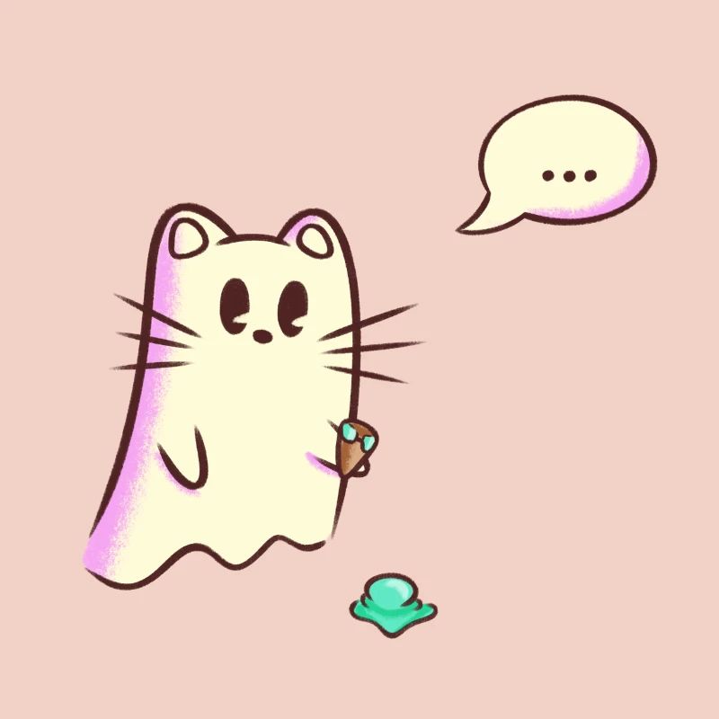 Geister Katze lässt Eis fallen - Oops