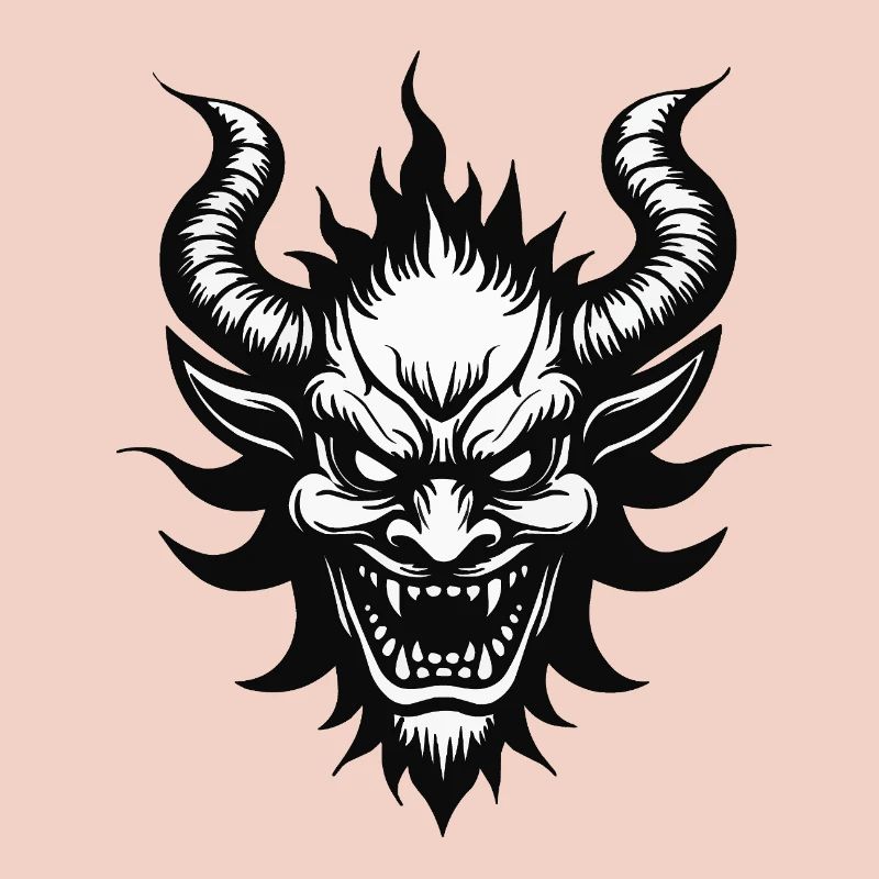 Devil Hannya – Dämonen Maske im japanischen Stil