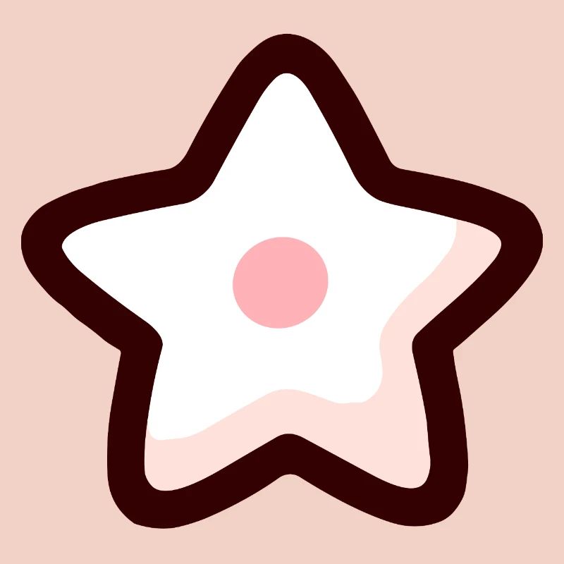 Minimalistischer Stern mit rosa Mitte