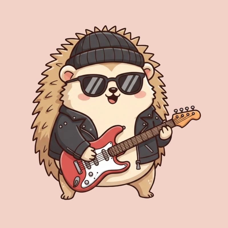 Cooler Igel mit Gitarrenkleid